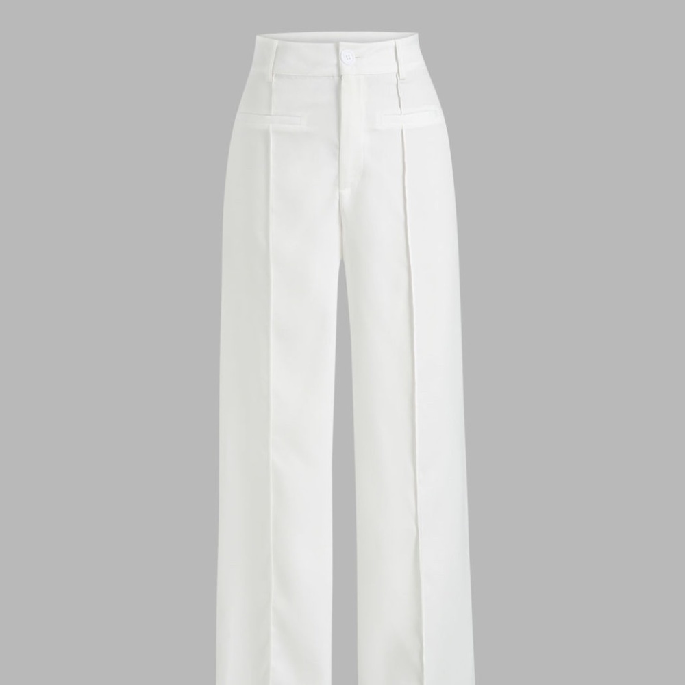 Cider  White Solid Stitch Straight Leg Trousers *NWT* small